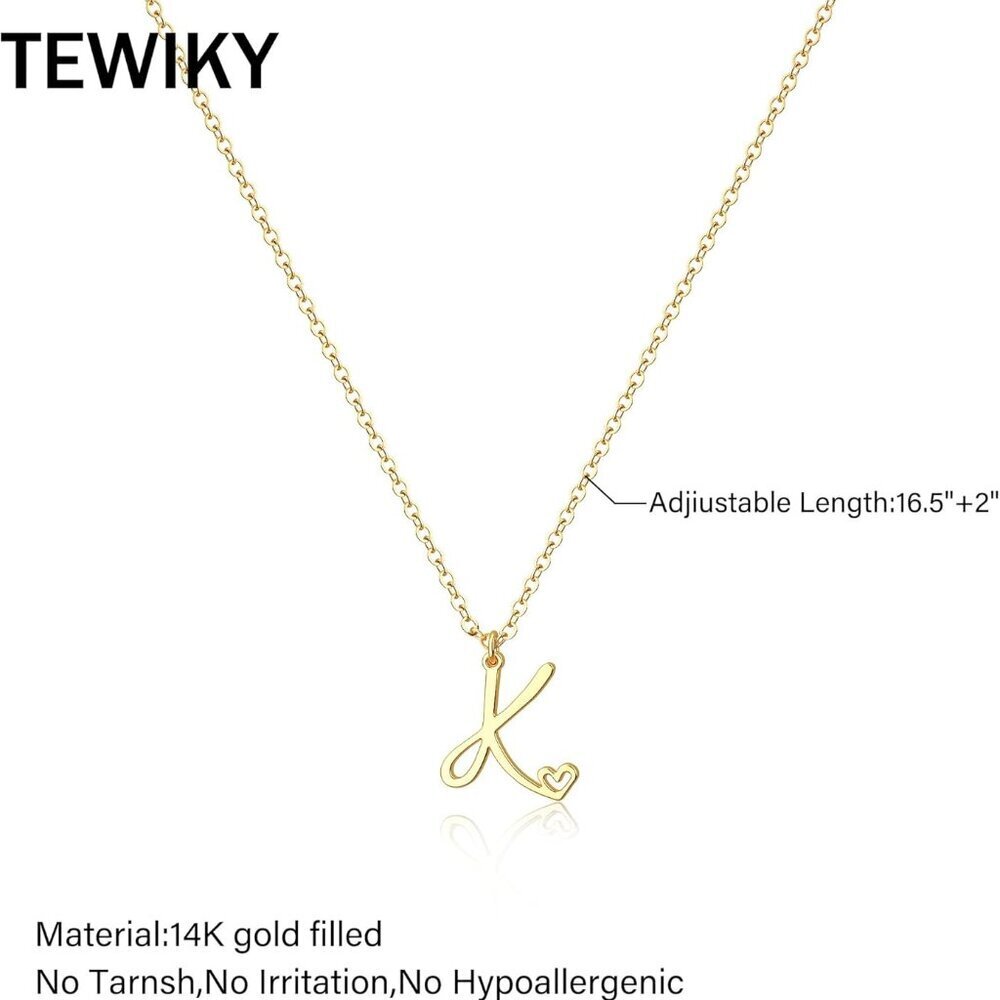 Initial Necklace for Women-14k Gold Filled Dainty Letter Necklaces Trendy Cute C - Picture 5 of 8